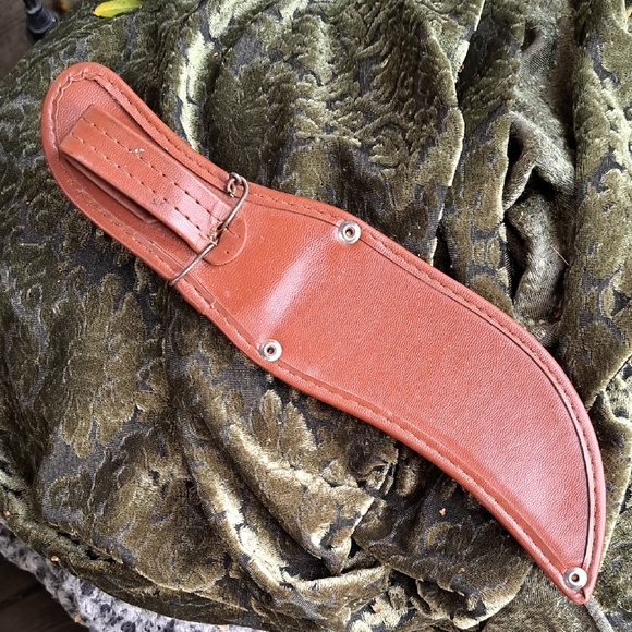 Brown Leather Knife Sheath with Silver Details - Picture 2 of 5